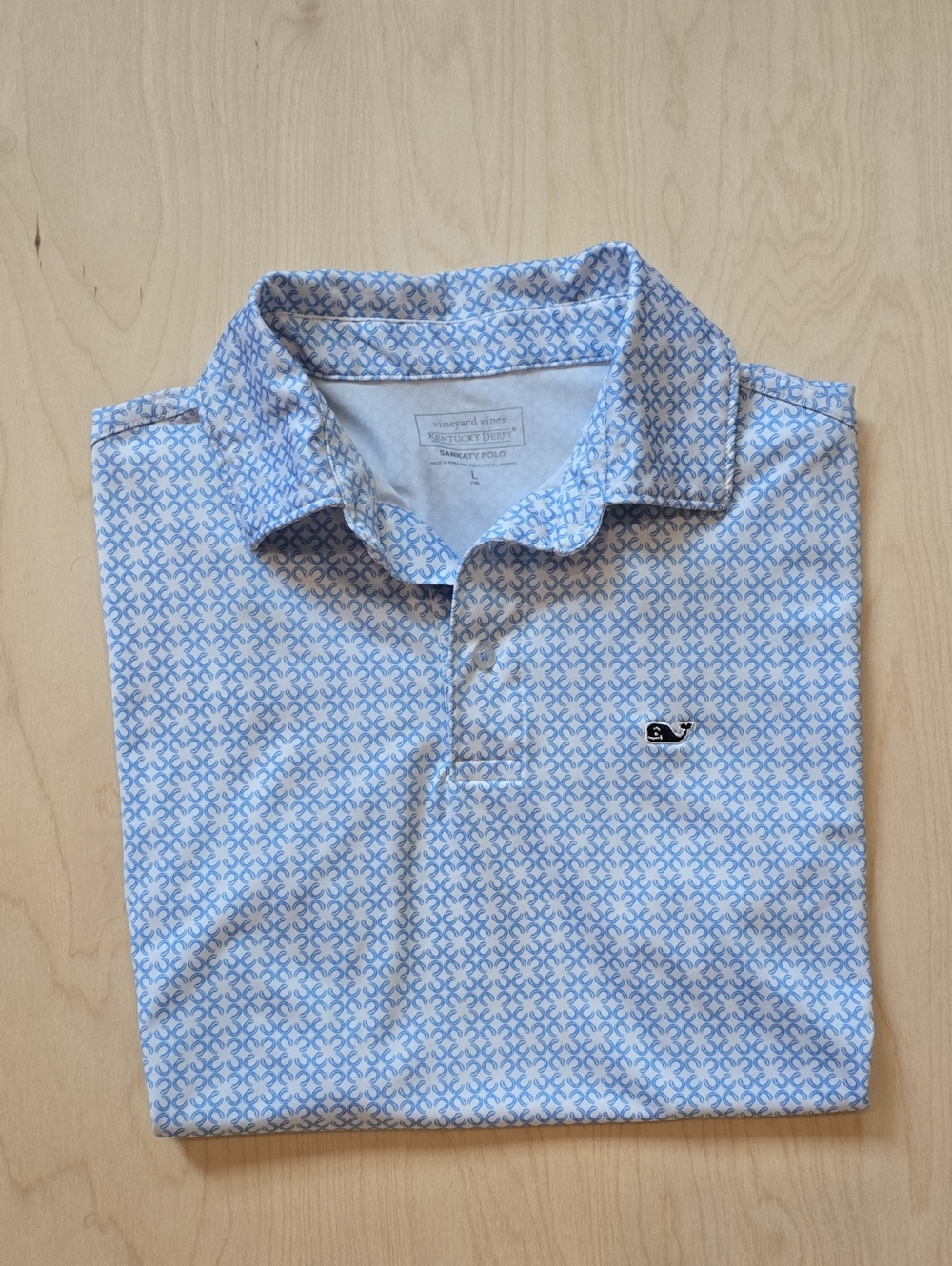 Vineyard Vines Sankaty Boys' Kentucky Derby Polo Horseshoe Pattern Size 16 Large